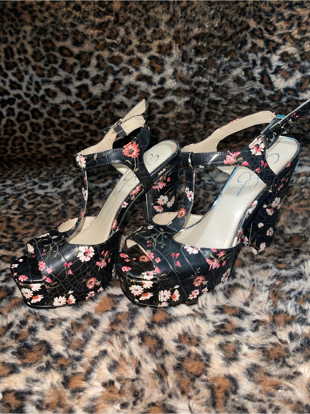Jessica Simpson Floral Platform Heels